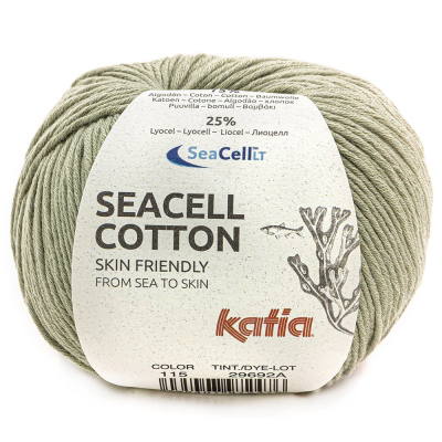 Пряжа Katia Seacell-Cotton (1178.115, Хаки лайт)