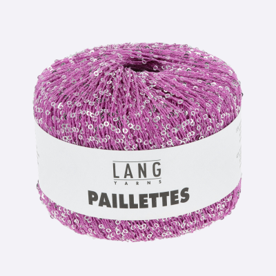 Пряжа Lang Paillettes (39.0085, Фуксия с серебром)