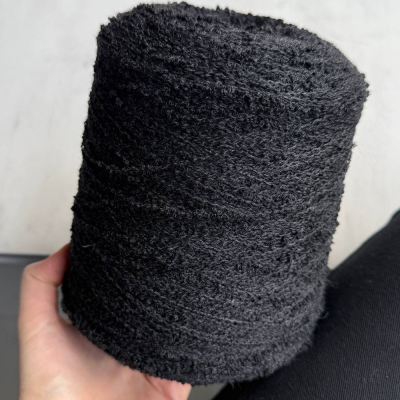 Бобина букле Wool Flam (93% меринос, 7% Па), 300 м. (6875, Тотал блек)