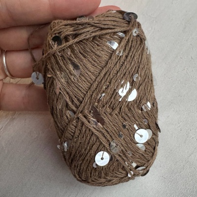Королевские крафтовые пайетки (Коричневый с серебром)