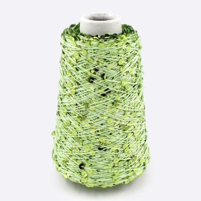 Бобина Пайетки, CARILLON 2000 (50% хлопок, 50% пайетки) 200 м. (5061, Салат)