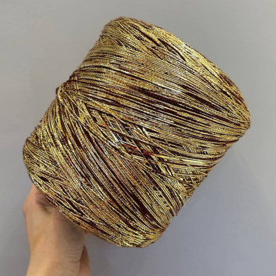 Бобина фольга Emperator (90% меринос, 8% люрекс, 2% ПА). (1521, 250 м, Золото марсала)