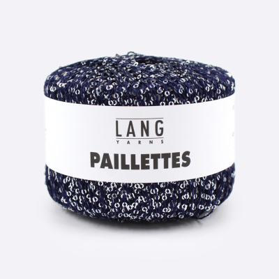 Пряжа Lang Paillettes (39.0035, Чернила с серебром)