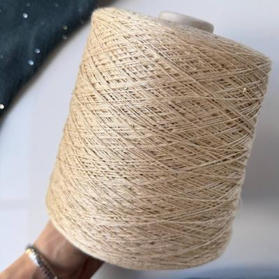 Бобина LinoSiSic СИСИК 'New (72% лен, 20% шелк, 8% пайетки), 450 м. (18809, Креман)