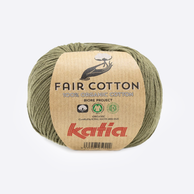 Пряжа Katia Fair Cotton (1018.36, Матовый хаки)
