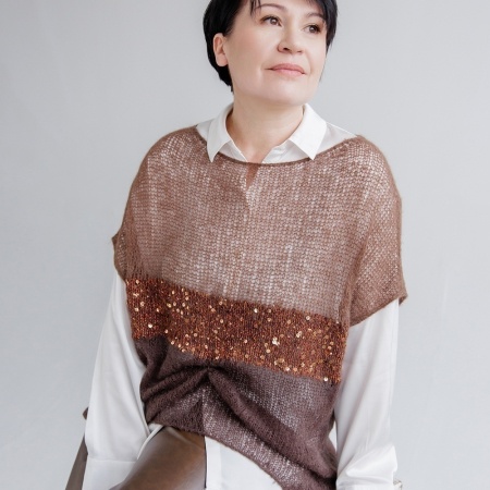 Описание вязания #Жилет_паутинка