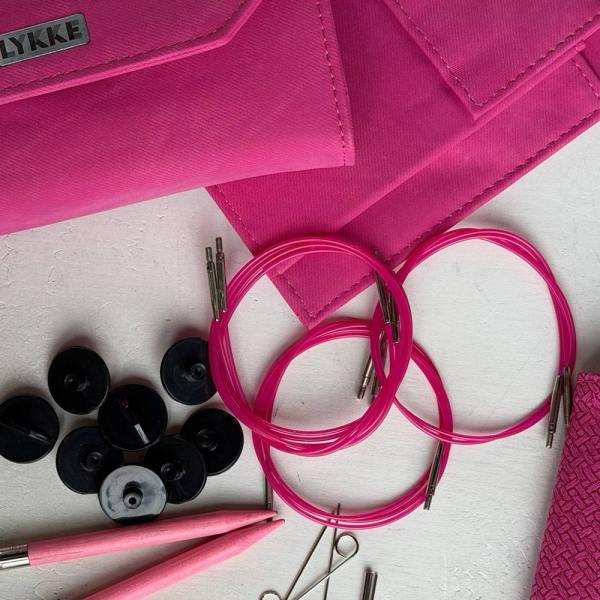 Набор укороченных спиц 7 см 9 пар Lykke Blush Fuchsia Denim