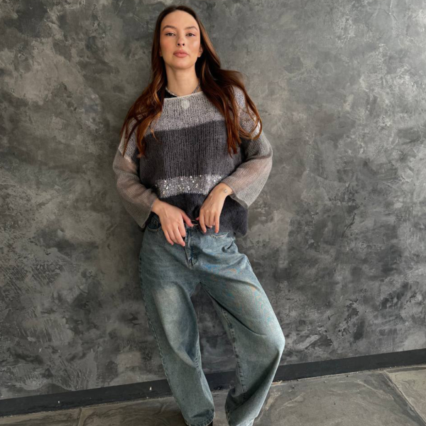 Описание вязания #Джемпер_паутинка