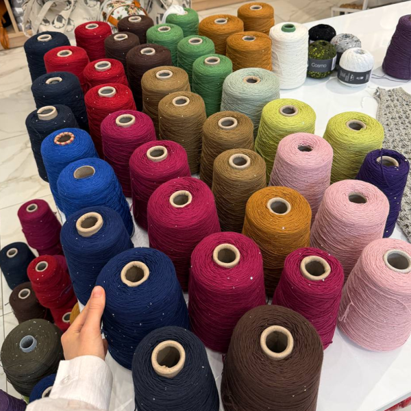 Пряжа бобинная Cotton Paillettes Mix