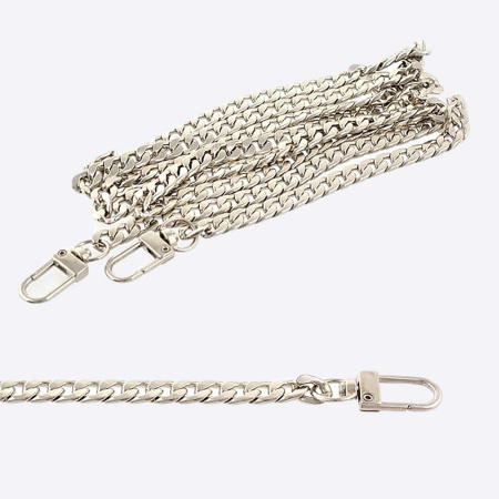 Цепь с карабинами плоская, 120 см (TBY.107931, Серебро)