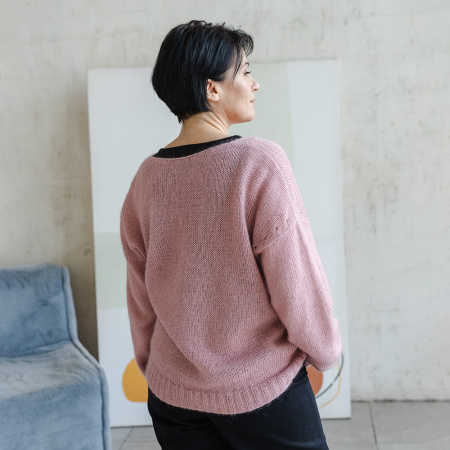 Описание вязания #Джемпер_Льняной_Vалера