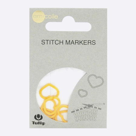 Маркеры для вязания сердце Amicolle Tulip 5x6.5 мм. 10 шт.уп. Цвет желтый арт. AC-003e