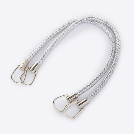 Ручки для сумки Крокодиловый принт 2 шт. (TBY.27364, Серебро/никель)