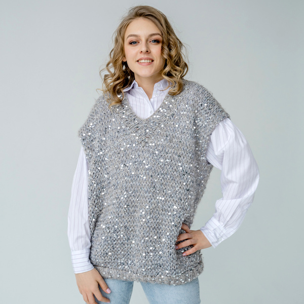 Описание вязания жилет #Воздушный_воздух