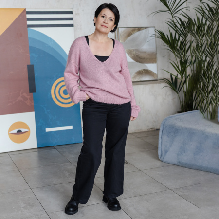 Описание вязания #Джемпер_Льняной_Vалера