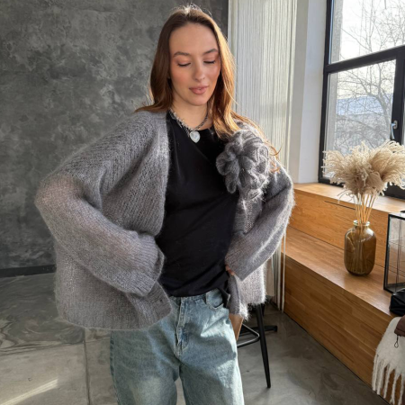 Описание вязания #Кардиган_Цветок