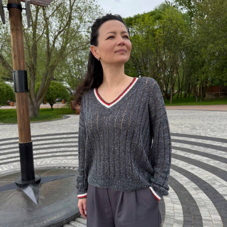 Описание вязания #Джемпер_ЛЮБОВНЫЙ_ВЫРЕЗ