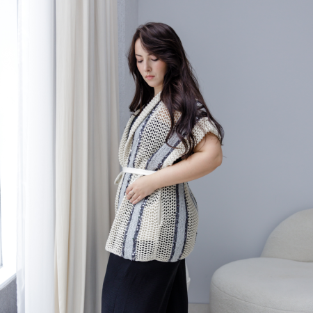 Описание вязания #Жилет_в_стиле_городской_шик