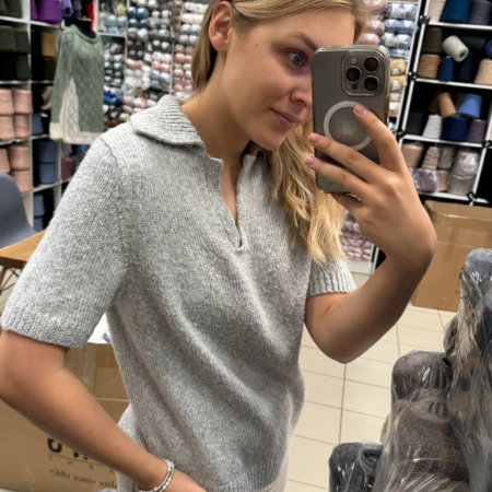 Описание вязания #Футболка_поло_втачной_рукав