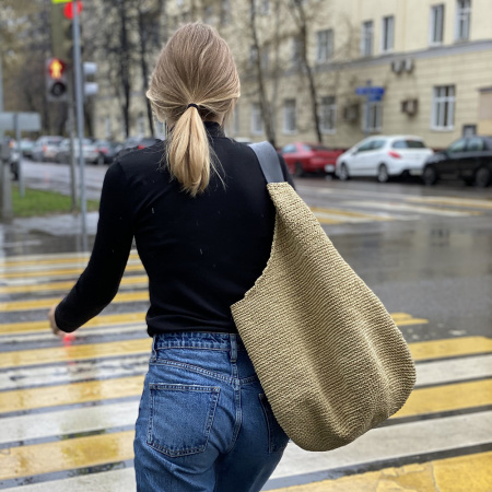 Описание вязания #Сумка_мешок Описание вязания #Сумка_мешок
