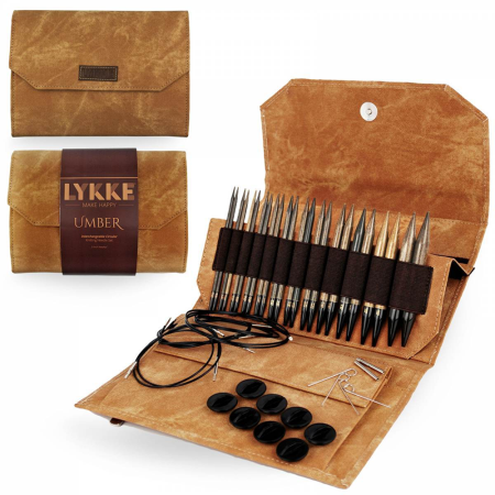 Набор съемных спиц 12 пар 12 см LYKKE Umber Tan Fabric