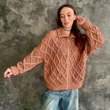 Описание вязания #Карди_Саша_Белый