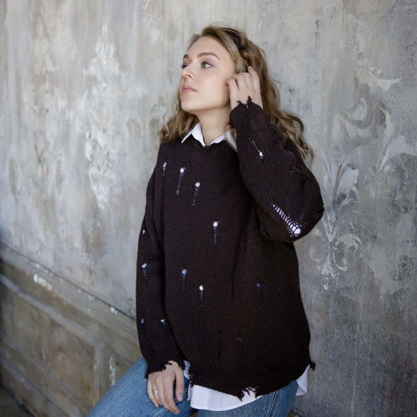 Описание вязания #Джемпер_Рванина