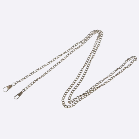 Цепь Тонкая с карабинами, 120 см (Бронза)