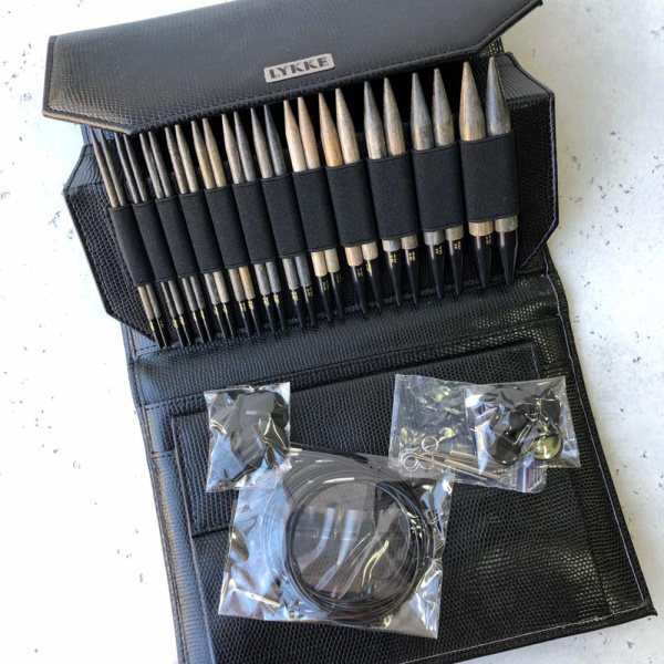 Набор спиц 12 см 12 пар LYKKE Driftwood Black