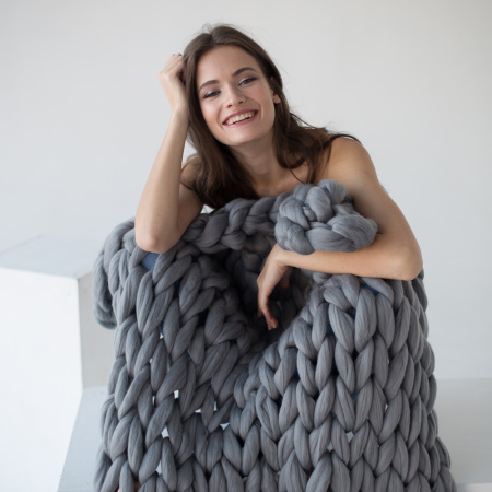 Плед из мериноса, Грифельный Плед из мериноса, Грифельный