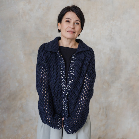 Описание вязания #Бомбер_сетка_Кучинелли