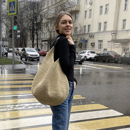 Описание вязания #Сумка_мешок Описание вязания #Сумка_мешок