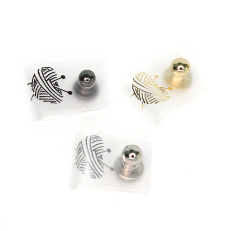 Бирка Вязаное сердце с кнопкой Силикон