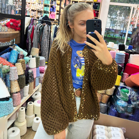 Описание вязания #Бомбер_сетка_Кучинелли