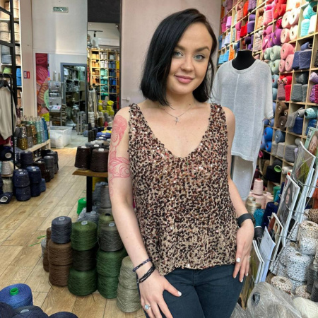 Описание вязания #Пайеточный_топ