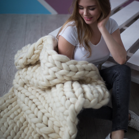 Плед из мериноса, Хлопковый Плед из мериноса, Хлопковый