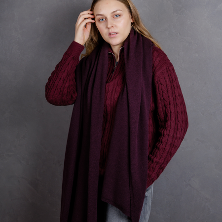 Кашемировый палантин by WoolDom, Вишня в шоколаде