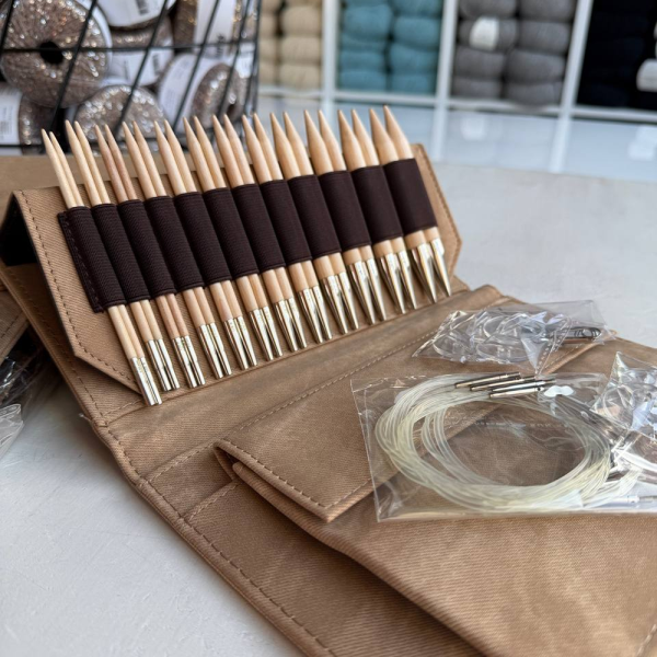 Набор спиц 12 см 12 пар LYKKE Natural Tan Denim