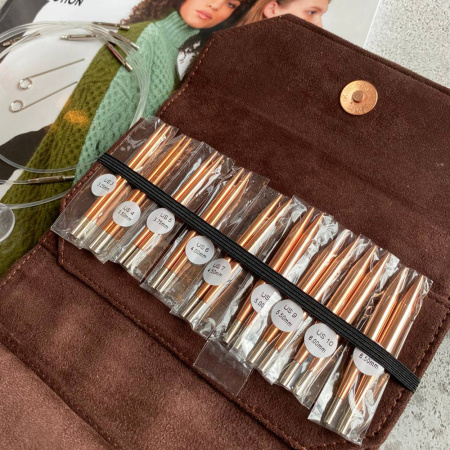 Набор съемных медных спиц 7 см 9 пар Cypra Brown Lykke