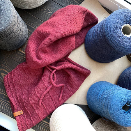 Описание вязания. Шапка двойная и снуд на шнуровке