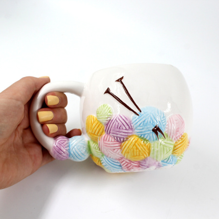 Кружка с клубочками Вязаная Бусяка Кружка с клубочками Вязаная Бусяка