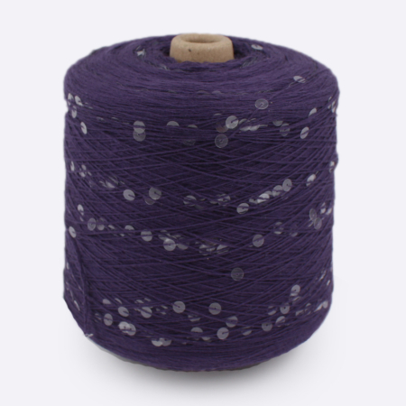 Бобина пайетки Gelly Pail (90% хлопок, 10% пайетки) 830 м в 100 г (2358, Фиолет)