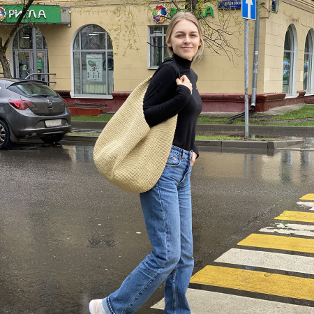 Описание вязания #Сумка_мешок Описание вязания #Сумка_мешок
