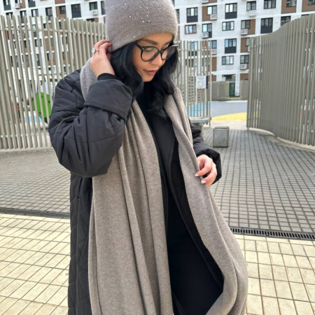 Кашемировый палантин by WoolDom, Мокка Мусс