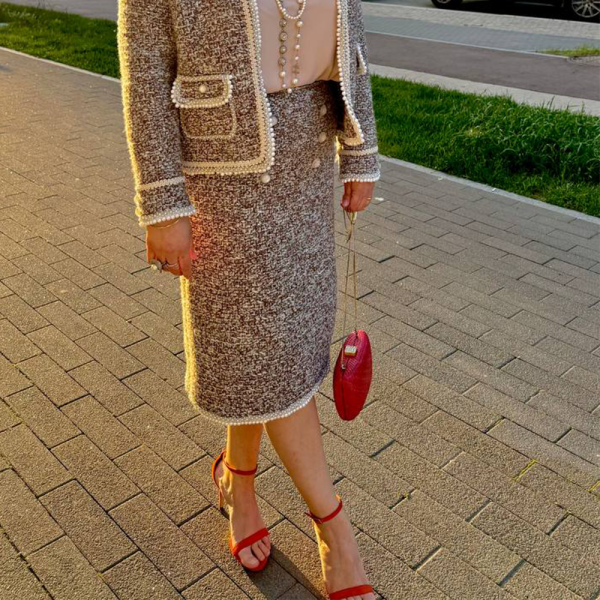 Описание вязания  #Юбка_Chanel_КЛАССИКА