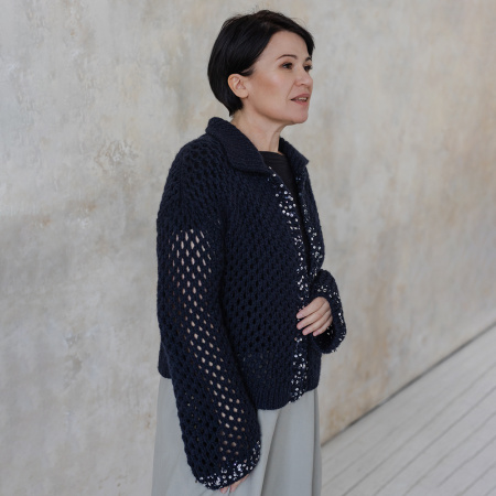 Описание вязания #Бомбер_сетка_Кучинелли