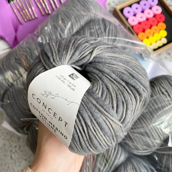Пряжа Katia Cotton-Merino Volume