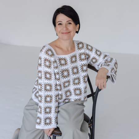 Описание вязания #Джемпер_кроше