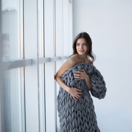 Плед из мериноса, Грифельный Плед из мериноса, Грифельный