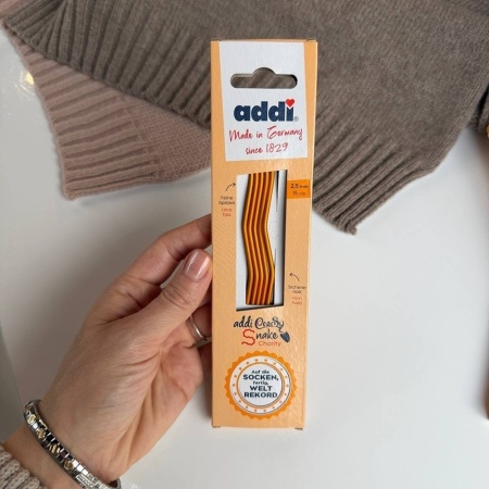 Спицы чулочные эргономичные Addi CraSy Snake Orange, 205-2